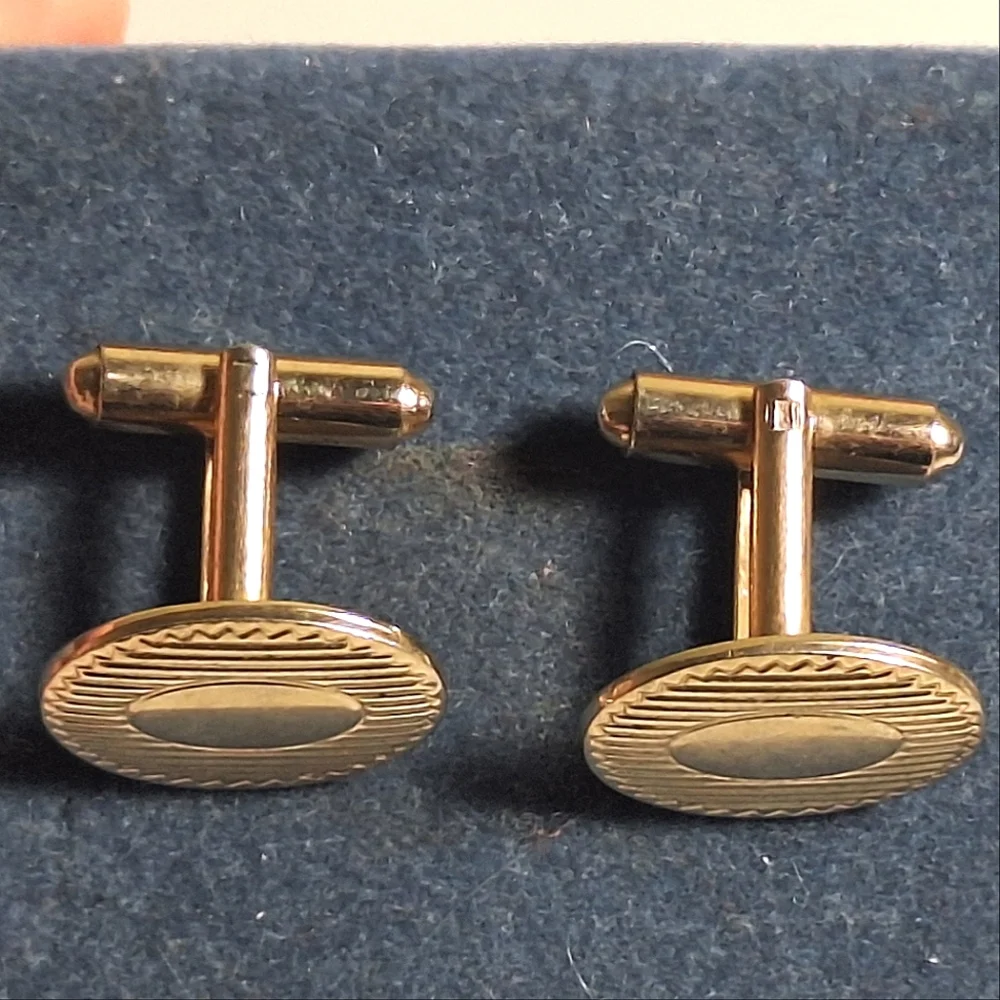 Vintage Oval, Goldtone Cuff Links